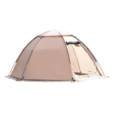TENPLAY BUNKER DOME 돔텐트 쉘터형 1~2인용 경량 백패킹 3.9kg 방수 방풍 굴뚝홀 사계절 설산 캠핑텐트, 260x260x135cm, 카키