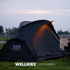 SWS 경량 싱글월 2인용 등산 캠핑 텐트 베스티블 사계절 자외선 차단 텐트 2인용 트레킹 경량 캠핑 방수, 블랙