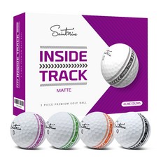 세인트나인 인사이드 트랙 매트 3피스 골프공 1다즌 12알, 화이트 4컬러라인, 3개, 12개입