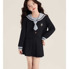 女童學院風JK套裝 中大女童秋季新款海軍領水手服半身裙兩件套