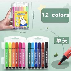 만화 미피 세척 수채화 펜 그림 색 학생 붓 삼각형 손잡이 사용이 쉽고 함, 1개, 1. 12 colors