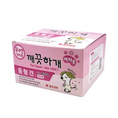 깨끗하개 여아용 애견 기저귀 플로랄향, 중형, 1개