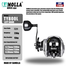 SAMOLLA新款寬體超大號水滴輪 海釣打黑魚鱸魚船釣路亞漁輪 SBG4 台灣出貨, 1個, 左手