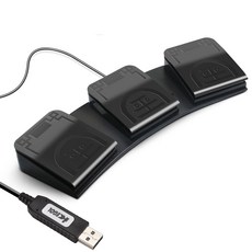 IKKEGOL 업그레이드된 USB 단일 풋 페달 기계식 스위치 제어 원 키 프로그램 컴퓨터 키보드 마우스 게임 액, 02 트리플 페달