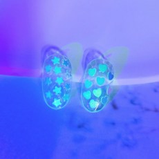 네일아트 야광글리터 스타 하트 (3mm), 1개, 2.야광글리터-하트