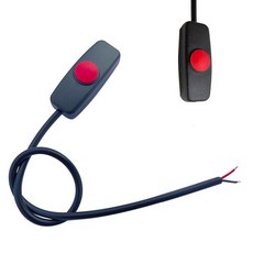 Carsanbo Surface Mount 순간 푸시 버튼 스위치 12v/24v 미니 스위치 리드 끝에 25.4cm(10인치) 사전 배선 양면 테이프 및 수축 퀵 커넥터 28, 온-오프 스위치-2