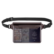 PVC手機防水腰包 游泳戶外用品, 半透黑, 1個