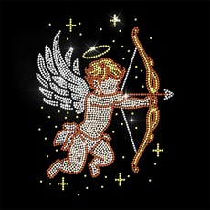 1개 유리 핫픽스 라인스톤 다리미 부착형 의상 액세서리 (옷 가방 바지 천사 & 요정용) 297x210mm, 혼합색