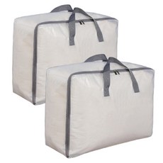 넷세일마켓 투명 이불 옷 정리 보관함 가방, 중형, 2개, 그레이