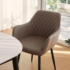 [리비니아] 알토 인테리어 카페 가죽 스틸의자 식탁의자 식당의자 1+1개/2colros, 2개, 브라운
