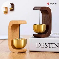 꾼스 복을 부르는 자석 원목 도어벨 문에다는 현관문 출입문 종, 윌넛, 7.5x4x2.5cm