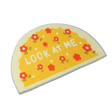 현관 문앞 화사한 반달매트 옐로우 발깔개 사무실발판, 1개