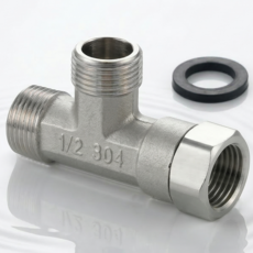 SABUDU 수도 연결 T밸브 스테인리스, 1개