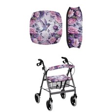 ECLATIS LedBACK 백 Walker ACCESSORIES 액세서리 워커 및 롤레이터용 세탁 가능한 롤레이터 시트 커버 퍼플 로즈 벌새 참신한 쿠션 손쉬운 간편한 세