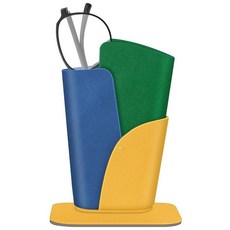 Fintie 안경 홀더 - 긁힘 방지 프리미엄 비건 가죽 안경 스탠드 케이스 책상 또는 나이트 스탠드용 옐로우