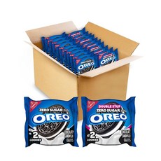 OREO 오레오 Zero Sugar + Double Stuf 제로 슈가 초콜릿 샌드위치 쿠키 버라이어티 팩 스낵 20개 (각 2개) 538579, OREO Zero Sugar and Oreo Doubl
