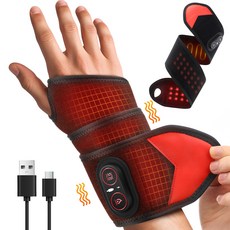 EMS 레드라이트 찜질 마사지 무선휴대용 손목보호대 양손 내장 배터리 3000mah