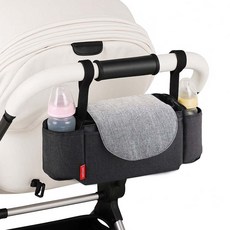 마켓제이영 심플디자인 넉넉한수납 생활방수 유모차 정리가방, 1개, 블랙