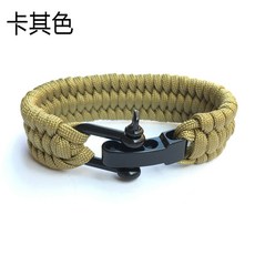 KROF 2025新款調節手鏈 學生情侶閨蜜傘繩手鏈戶外繩, 卡其, 1個