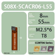 S08 SCMCN06 09 굴삭기 보링 머신 특수 공구 홀더 내부 NC, 02 no Inclusion ert, 05 S08X SCACR06 L55