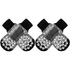 EXPAWLORER 발을 핥는 것을 방지하는 미끄럼 방지 강아지 양말 뜨거운 도로를 위한 강아지 신발 소형 중형 대형견을 위한 강아지 부츠 견목 바닥용 트랙션 컨트롤, 다크 그레이