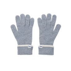 리 배색 니트 장갑 라이트 블루 379084