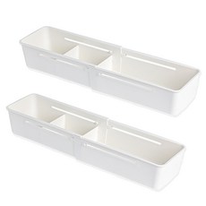맞춤 길이조절 속옷 양말 정리함 주방 서랍 칸막이 수납함, 2개, white