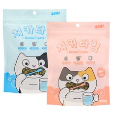3651 치카타임 고양이 이빨과자 덴탈트릿 간식, 2개, 300g, 2종 혼합