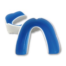 NORDITION 雙層運動牙套 - 護齒器 護牙套 成人(送收納盒) 台灣製 拳擊 散打 泰拳 護具 護牙 MMA 重訓 耐磨, 白+藍色, 1個