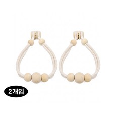1+1 마그네틱 자석 커튼 정리끈 나무 비즈 타이백, 2개, 우드 2개, 우드