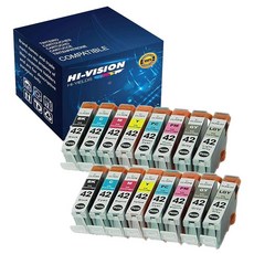 HI-VISION HI-YIELDS CLI-42 CLI42 호환 잉크 카트리지 교체품 블랙 시안 옐로우 마젠타 포토 청록색 포토 마젠타 그레이 라이트 그레이 16팩 1852, HI-VISION HI-YIELDS CLI-42 CLI