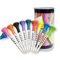 [ 잘보이는 골프 숫자롱티83mm 10P 티통 ] 숫자 눈금 플라스틱롱티 실리콘 헤드, 1개, 믹스