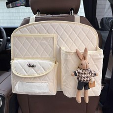 汽車座椅後背收納袋 可愛卡通車內多功能車載儲物掛袋 (臺灣出貨), 1個, 米+mua飛鳥格兔,優質款