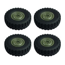 4PCS LD-P06 LDRC LDC LD-P06 LD P06 UNIMOG 1/12 RC 트럭 자동차 예비 부품 액세서리 녹색 용 휠 타이어 타이어