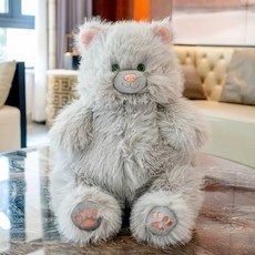 디얼픽유 팡쿠 초대형 대형 애착 대왕오리인형 인형 큰 오리, 1개, B. 곱슬거리는 회색 고양이