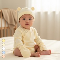 출산백일선물 신생아 아기 3종 필수 세트 배냇수트