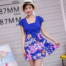 여성 중년 엄마용 분리형 스커트 수영복 대형 사이즈 슬림핏