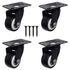 철물파크 검정 베어링 캐스터 바퀴 1.5인치 회전, 4개