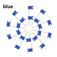 100 개/몫 플래그 모양 긴 핀 압정 컬러 코르크 보드지도 홈 오피스 벽 엄지 압정 장식 도구에 대 한 압정, 04 blue
