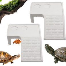 거북이 등반 테라스 거북이 휴식 바스킹 플랫폼 파충류 등반 경사로 은신처 서식지 액세서리 먹이 통 포함