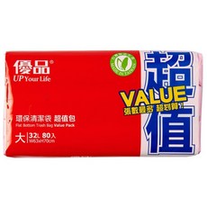 優品 環保清潔袋 大, 32L, 1包