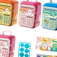 디자인 캐릭터 보관함 저금통 비밀번호 어린이 잠금 금고 동전 지폐 미니 장치, 1개, 상세페이지 참조