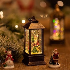 【熱銷Top1-限時下殺】聖誕節音樂鈴八音盒 雪花旋轉燈飾 聖誕樹場景佈置 平安夜禮物 創意桌面擺件 節日裝飾 彩燈音樂, 四邊形聖誕老人