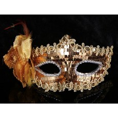 發光派對屋 玫瑰全亮片式舞會面具(3色)，派對必備，閃耀全場，多色可選，展現獨特風格，輕巧舒適，舞會焦點。, 1個, 粉色