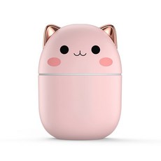 USB貓咪造型迷你加濕器 香氛水氧機 薰香精油擴香 小夜燈, 【USB插電款】粉色, 粉色, 標準USB插電款