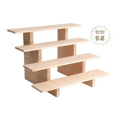 實木桌面展示架 多層階梯收納架 博古架 盲盒擺件茶具文玩手辦多肉花盆收納架, XS原木2層30*14.5*12cm