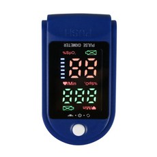 LED指夾式血氧測量儀：一鍵測量、5秒速測、指尖脈搏血氧機，居家運動健康監測, 1個, 1個裝