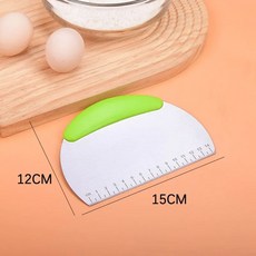 스테인레스 스틸 과자 커터 밀가루 스크레이퍼 쵸퍼 스케일 반죽 편안한 핸들 주방 베이킹 도구, 1PCS, 1개, 04 green