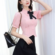 발 마사지 상점 발 목욕 감소 스커트 새로운 발 데스크 프론트 작업복 세트 기술자 셔츠 작, K. 핑크 반팔 상의, J. 핑크 반팔 탑, J. 핑크 반팔 탑