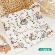 桃園出貨 口水巾 夏季薄款嬰兒三角巾 防水圍兜 嬰兒口水巾紗布毛巾兒童小方巾純棉 口水巾嬰兒全棉360吸水圍嘴非防水新, 熊兔花園-方巾【30*30cm】, 1個